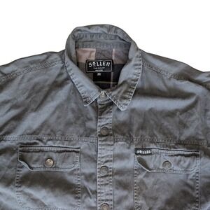 Sullen 3XL Cotton Button Up Grey Collared Fleece Lined Long Work Jacket